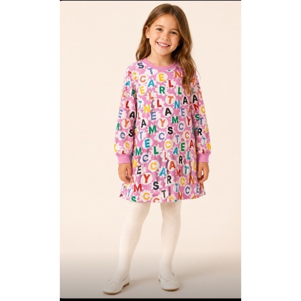 Stella McCartney Girls 8 Stella Logo Fleece Dress Cotton